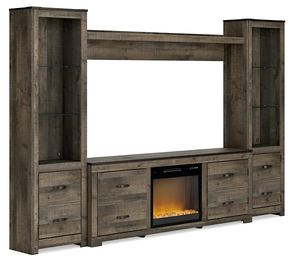 Trinell 4-Piece Entertainment Center with Electric Fireplace at Cloud 9 Mattress & Furniture furniture, home furnishing, home decor