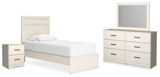 Stelsie Twin Panel Bed with Mirrored Dresser and Nightstand at Cloud 9 Mattress & Furniture furniture, home furnishing, home decor