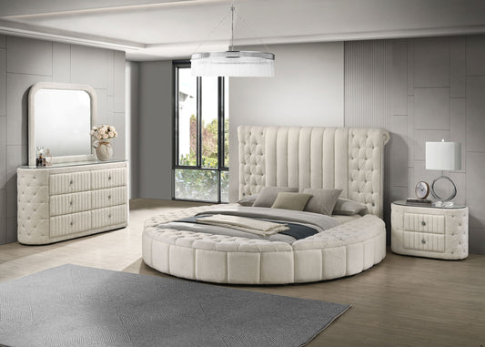Sonya 4-piece Upholstered Queen Bedroom Set Ivory
