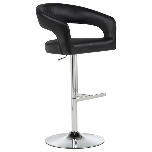 Travia Faux Leather Upholstered Adjustable Bar Stool Black