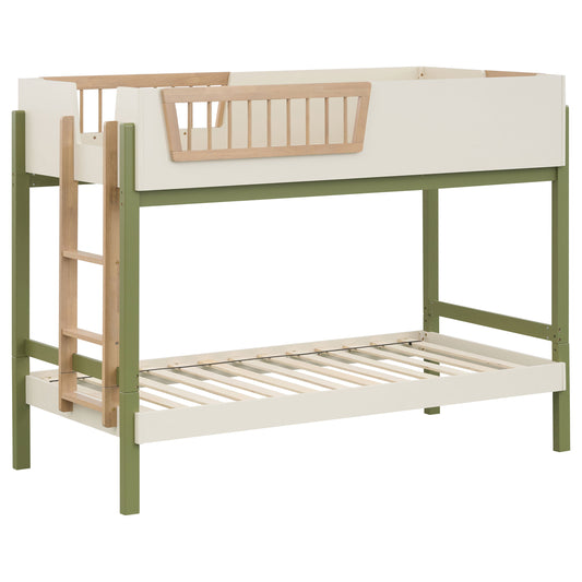 Evren Twin-over-Twin Bunk Bed with Ladder Tri-Tone