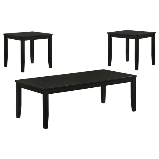 Holmes 3-Piece Square-Edge Coffee Table Set Black