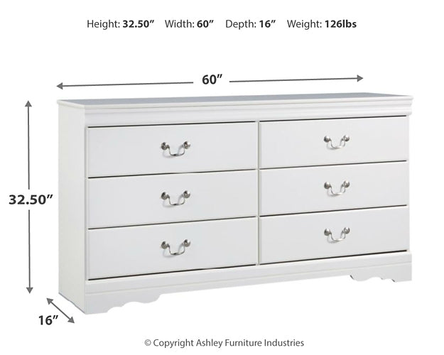 Anarasia Full Sleigh Headboard with Dresser Cloud 9 Mattress & Furniture