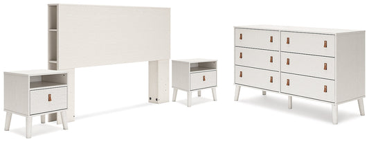 Aprilyn Queen Bookcase Headboard with Dresser and 2 Nightstands Cloud 9 Mattress & Furniture