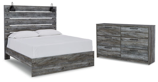 Baystorm Queen Panel Bed with Dresser Cloud 9 Mattress & Furniture