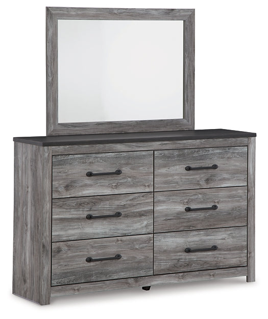 Bronyan Queen Panel Bed with Mirrored Dresser Cloud 9 Mattress & Furniture