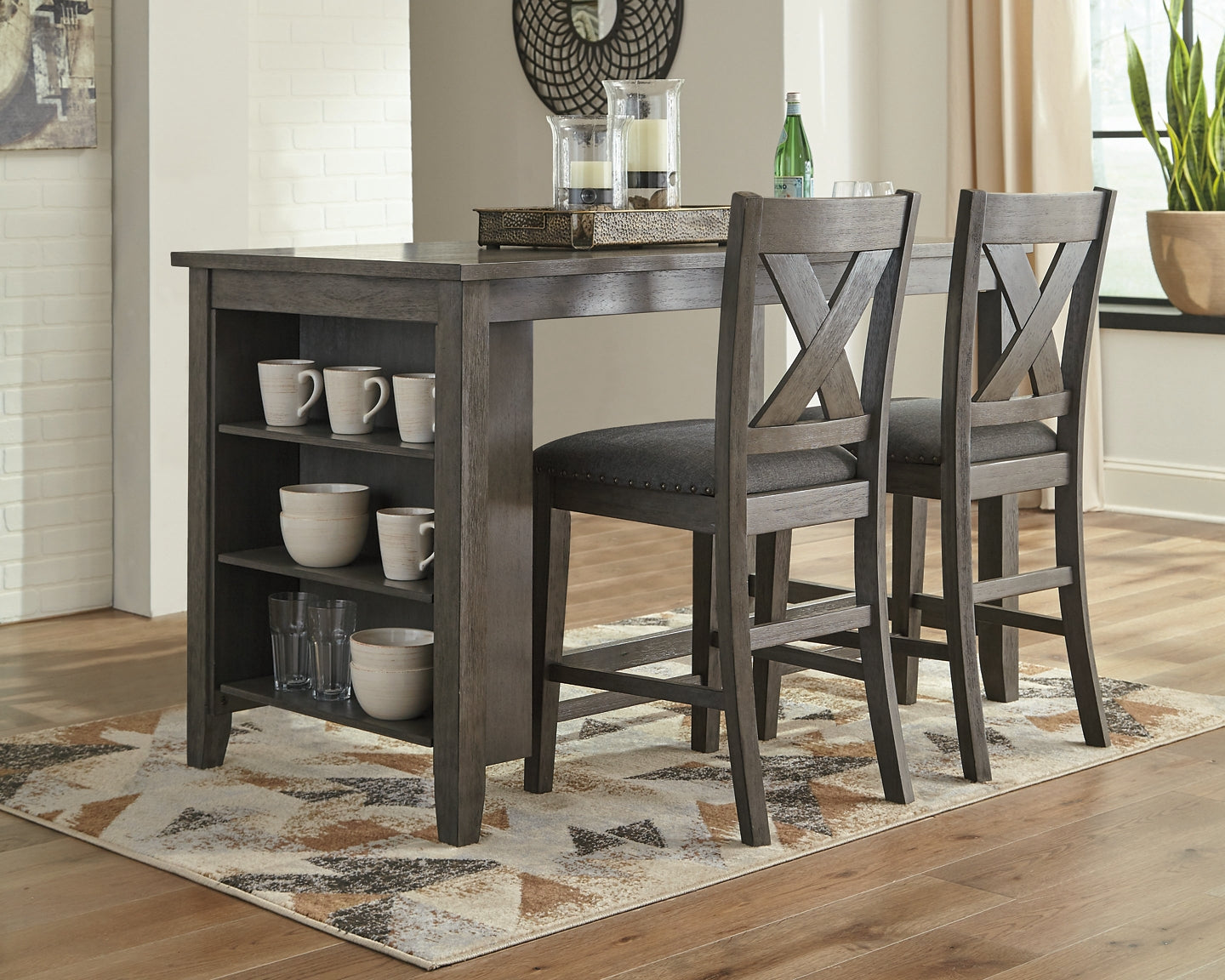 Caitbrook Counter Height Dining Table and 2 Barstools Cloud 9 Mattress & Furniture