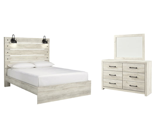 Cambeck Queen Panel Bed with Mirrored Dresser, Chest and Nightstand Cloud 9 Mattress & Furniture