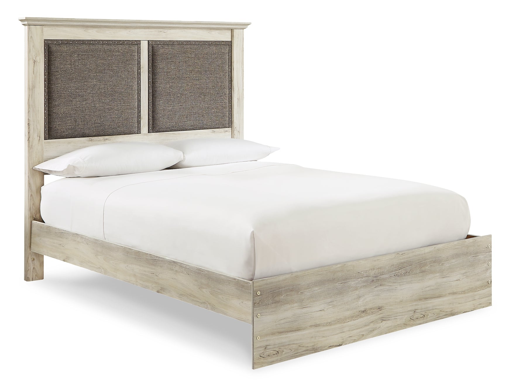 Cambeck Queen Upholstered Panel Bed with Mirrored Dresser Cloud 9 Mattress & Furniture
