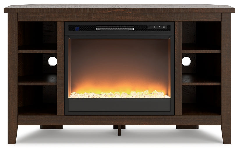 Camiburg Corner TV Stand with Electric Fireplace Cloud 9 Mattress & Furniture