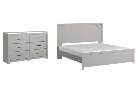 Cottonburg King Panel Bed with Dresser Cloud 9 Mattress & Furniture