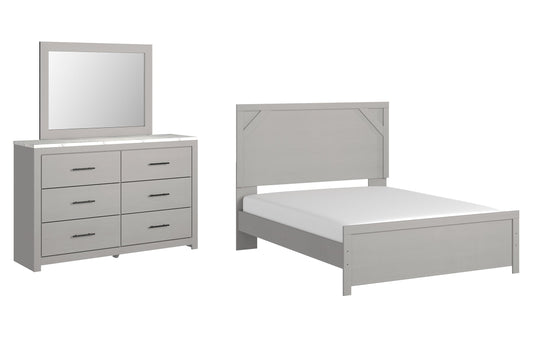 Cottonburg Queen Panel Bed with Mirrored Dresser Cloud 9 Mattress & Furniture