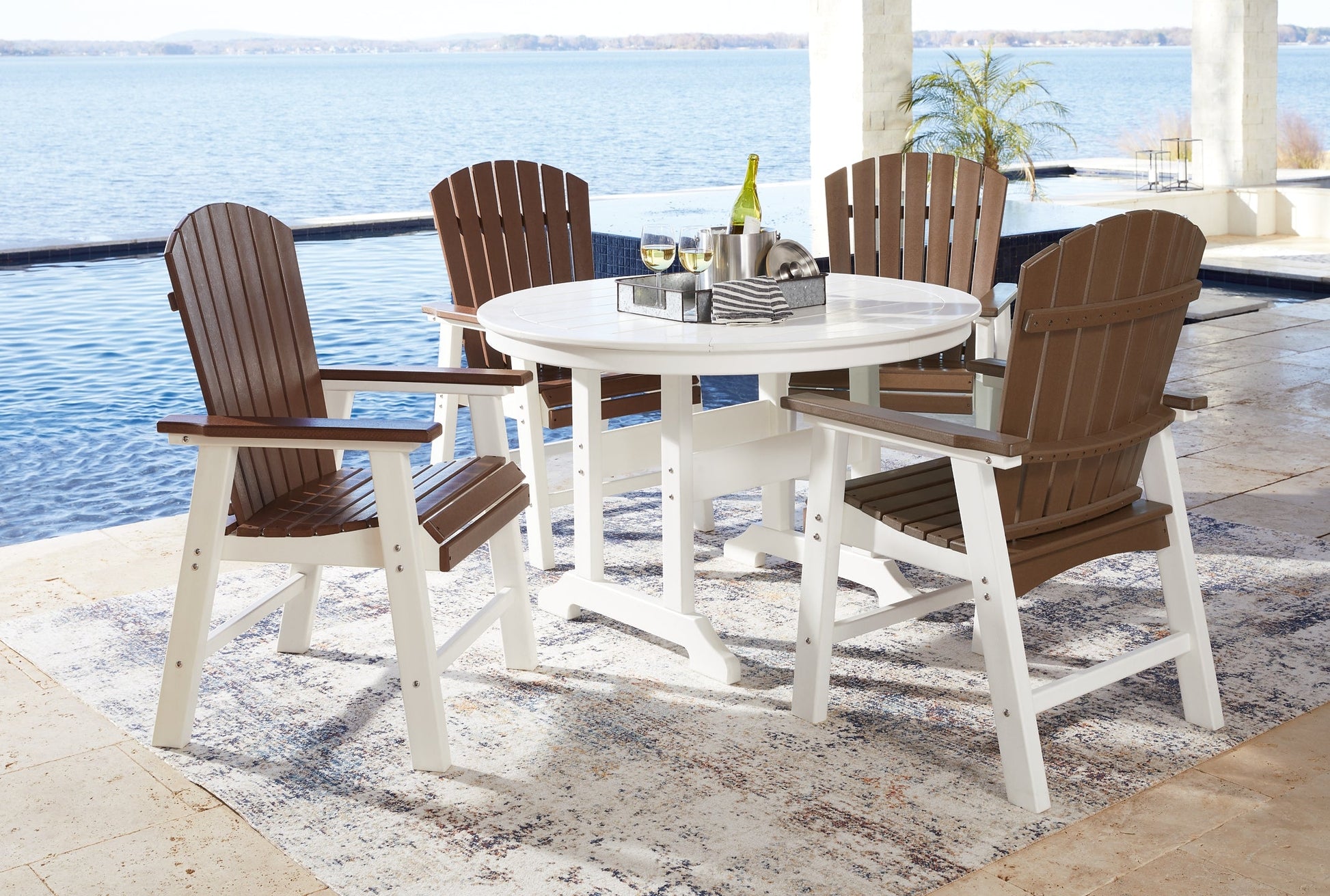 Crescent Luxe Outdoor Dining Table and 4 Chairs Cloud 9 Mattress & Furniture