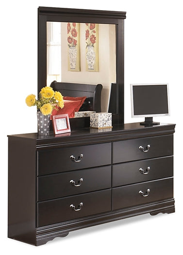 Huey Vineyard Full Sleigh Headboard with Mirrored Dresser at Cloud 9 Mattress & Furniture furniture, home furnishing, home decor