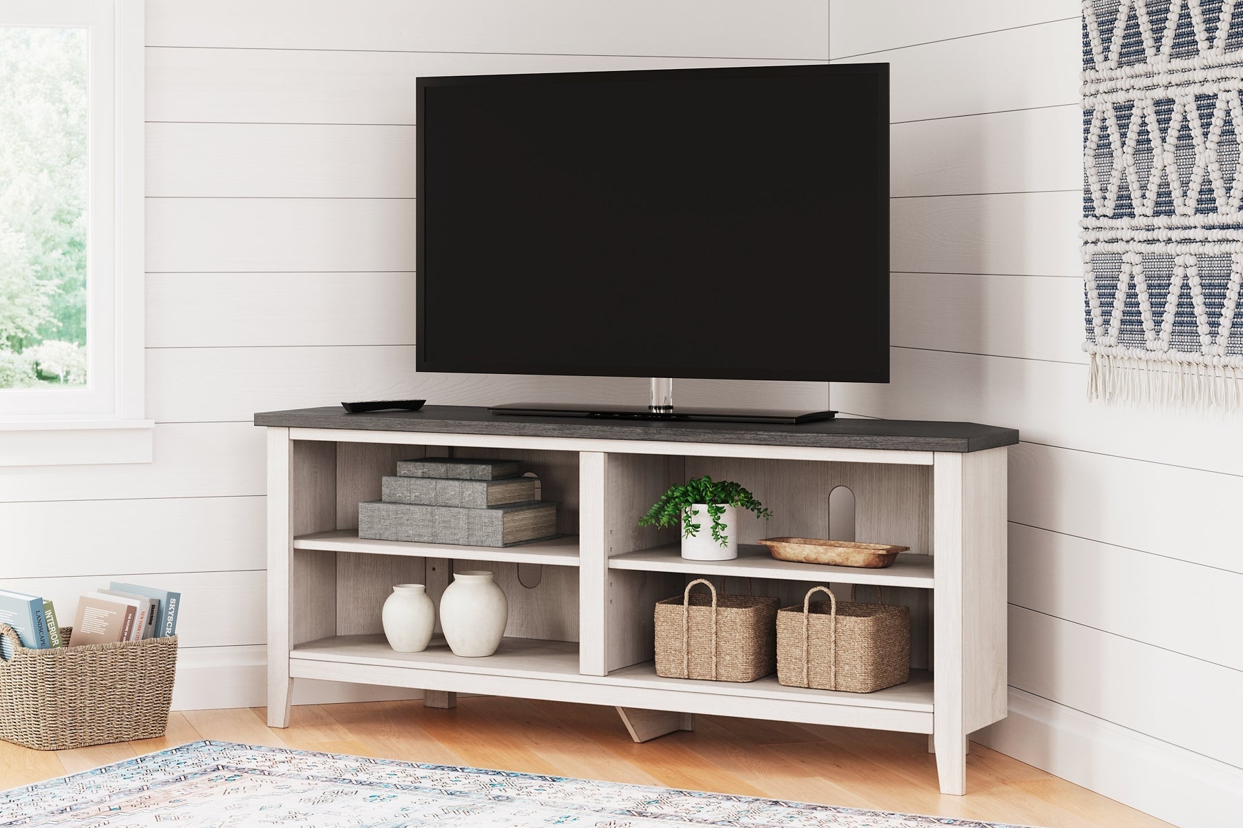 Dorrinson Medium Corner TV Stand at Cloud 9 Mattress & Furniture furniture, home furnishing, home decor