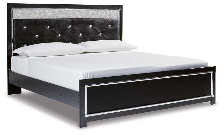 Kaydell King Upholstered Panel Bed with Mirrored Dresser, Chest and Nightstand at Cloud 9 Mattress & Furniture furniture, home furnishing, home decor
