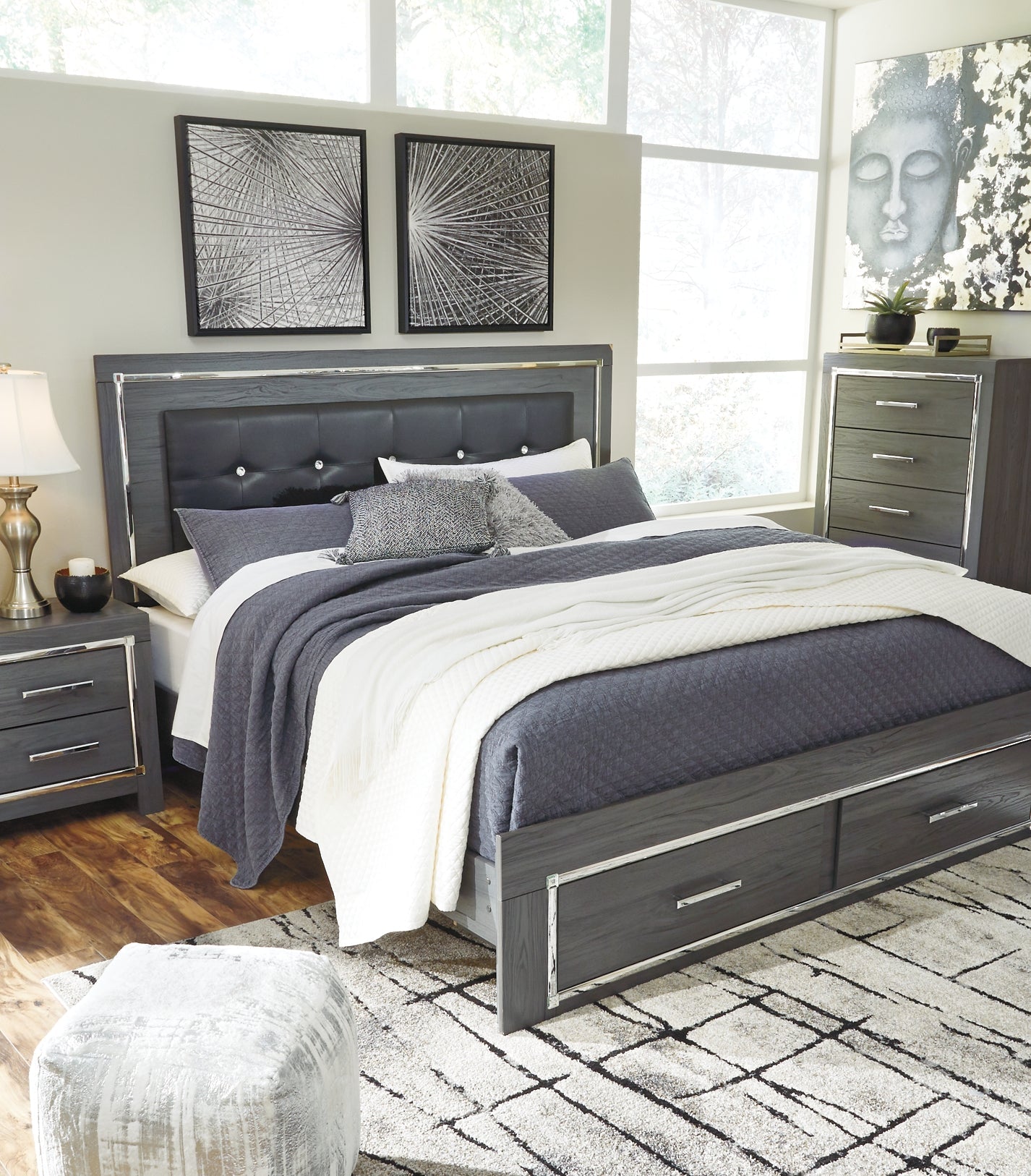 Lodanna Queen Panel Bed with 2 Storage Drawers at Cloud 9 Mattress & Furniture furniture, home furnishing, home decor