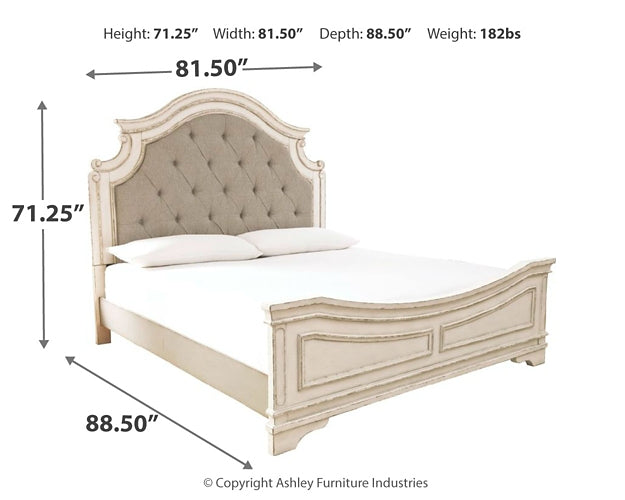 Realyn Queen Upholstered Panel Bed with Mirrored Dresser at Cloud 9 Mattress & Furniture furniture, home furnishing, home decor