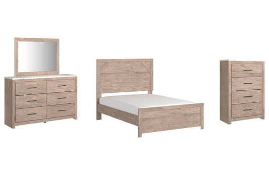 Senniberg Full Panel Bed with Mirrored Dresser and Chest at Cloud 9 Mattress & Furniture furniture, home furnishing, home decor