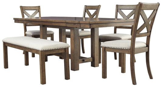 Moriville Dining Table and 4 Chairs and Bench at Cloud 9 Mattress & Furniture furniture, home furnishing, home decor
