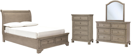 Lettner Full Sleigh Bed with Mirrored Dresser and Chest at Cloud 9 Mattress & Furniture furniture, home furnishing, home decor