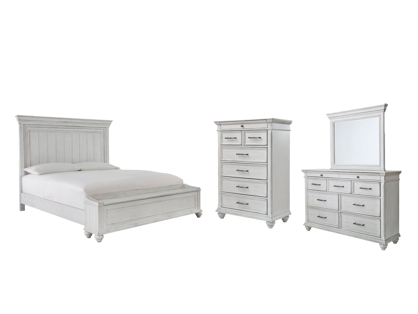 Kanwyn Queen Panel Bed with Storage with Mirrored Dresser and Chest at Cloud 9 Mattress & Furniture furniture, home furnishing, home decor