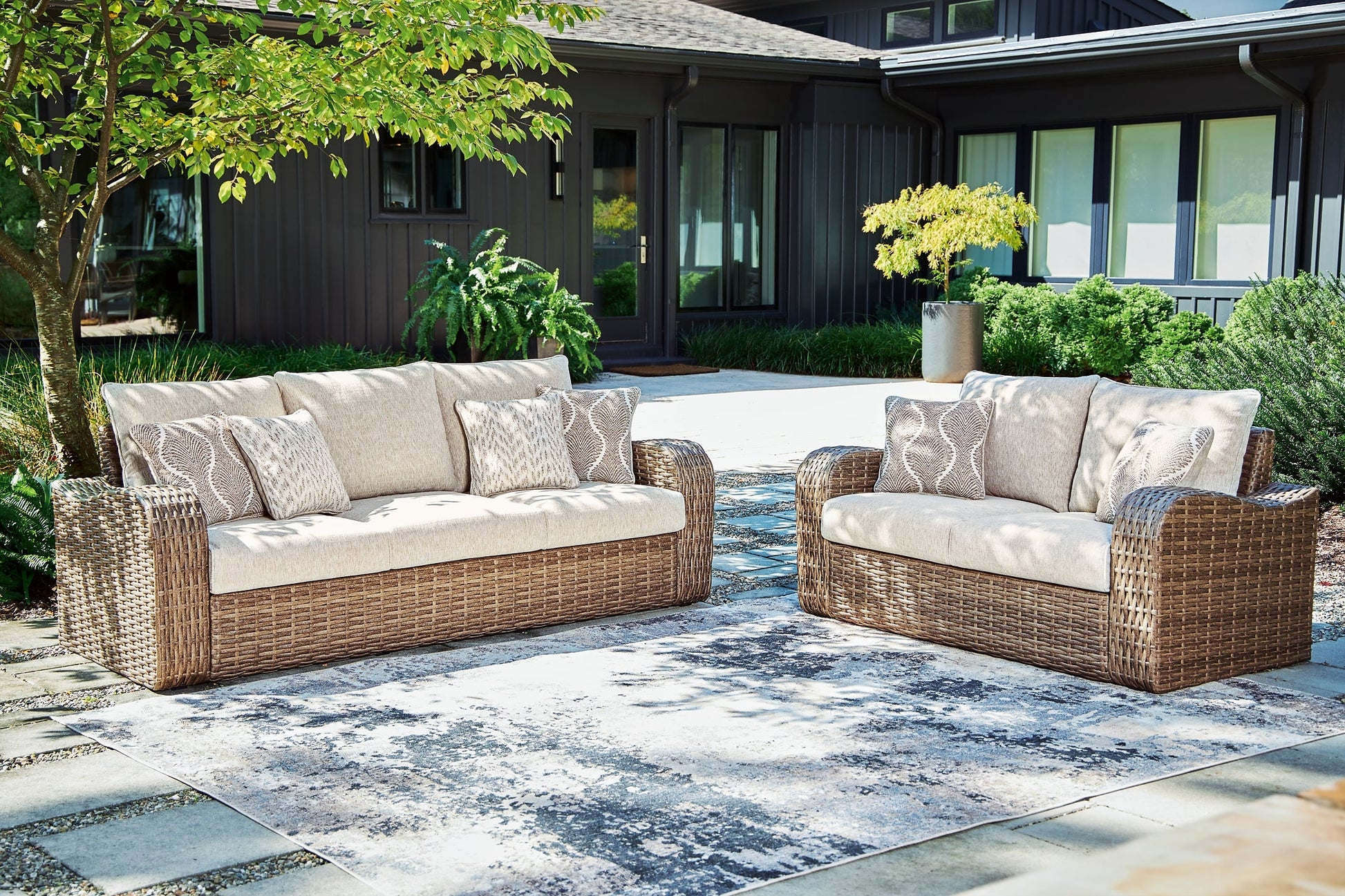 Sandy Bloom Outdoor Sofa and Loveseat at Cloud 9 Mattress & Furniture furniture, home furnishing, home decor
