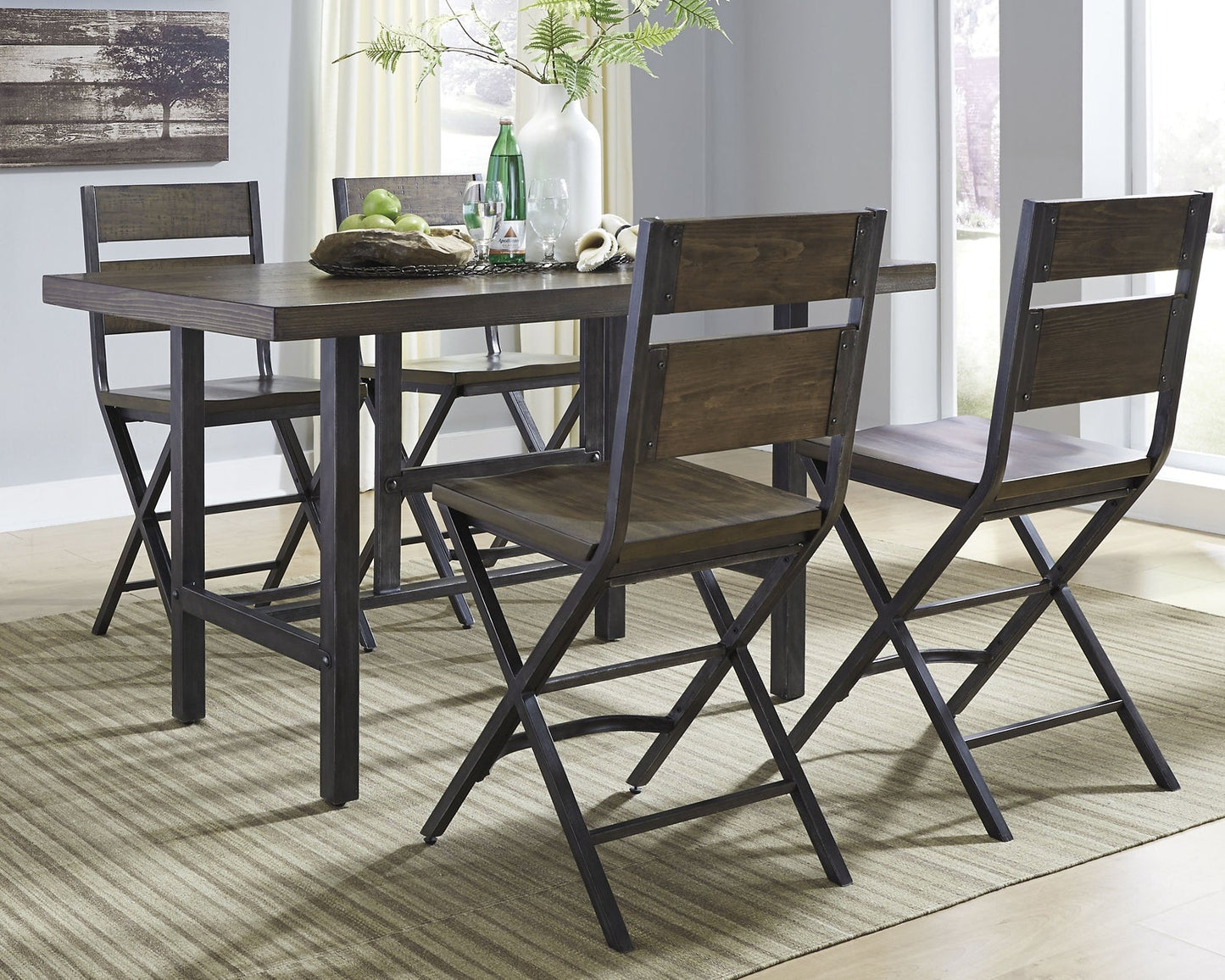 Kavara Counter Height Dining Table and 4 Barstools at Cloud 9 Mattress & Furniture furniture, home furnishing, home decor