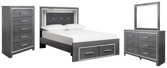 Lodanna Full Panel Bed with 2 Storage Drawers with Mirrored Dresser and Chest at Cloud 9 Mattress & Furniture furniture, home furnishing, home decor