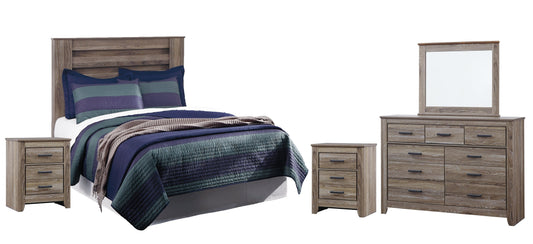 Zelen Full Panel Headboard with Mirrored Dresser and 2 Nightstands at Cloud 9 Mattress & Furniture furniture, home furnishing, home decor