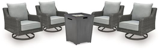 Rodeway South Outdoor Fire Pit Table and 4 Chairs at Cloud 9 Mattress & Furniture furniture, home furnishing, home decor