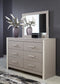 Surancha Queen Poster Bed with Mirrored Dresser at Cloud 9 Mattress & Furniture furniture, home furnishing, home decor