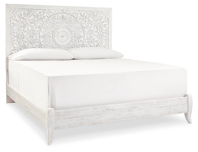 Paxberry King Panel Bed with Mirrored Dresser, Chest and 2 Nightstands at Cloud 9 Mattress & Furniture furniture, home furnishing, home decor