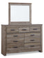 Zelen Queen Panel Bed with Mirrored Dresser at Cloud 9 Mattress & Furniture furniture, home furnishing, home decor