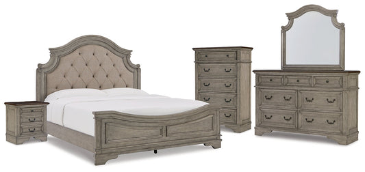 Lodenbay California King Panel Bed with Mirrored Dresser, Chest and Nightstand at Cloud 9 Mattress & Furniture furniture, home furnishing, home decor