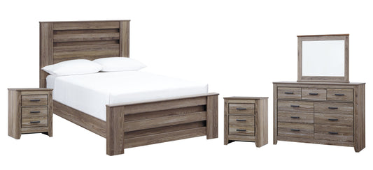 Zelen Full Panel Bed with Mirrored Dresser and 2 Nightstands at Cloud 9 Mattress & Furniture furniture, home furnishing, home decor