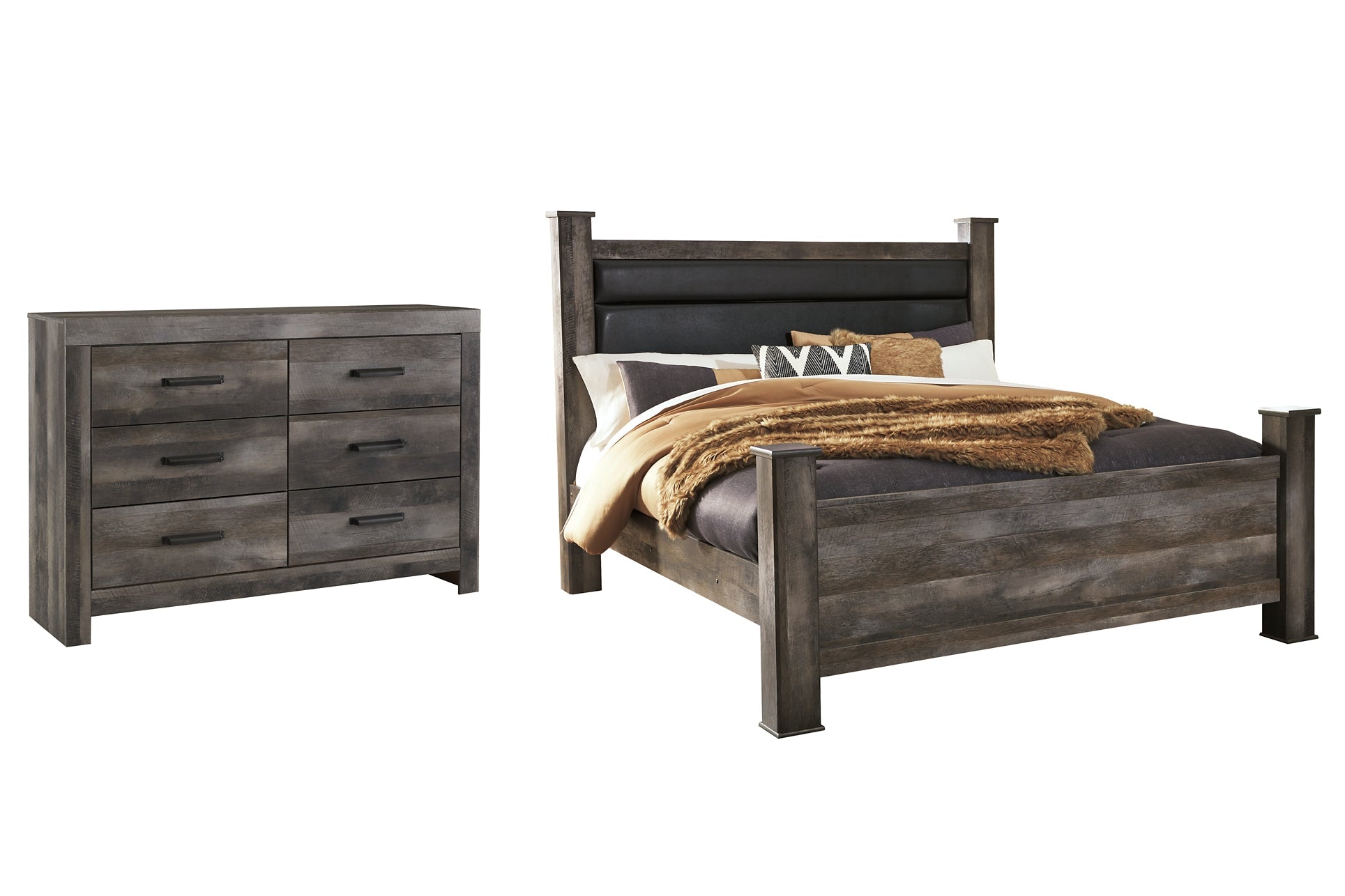 Wynnlow King Poster Bed with Dresser at Cloud 9 Mattress & Furniture furniture, home furnishing, home decor