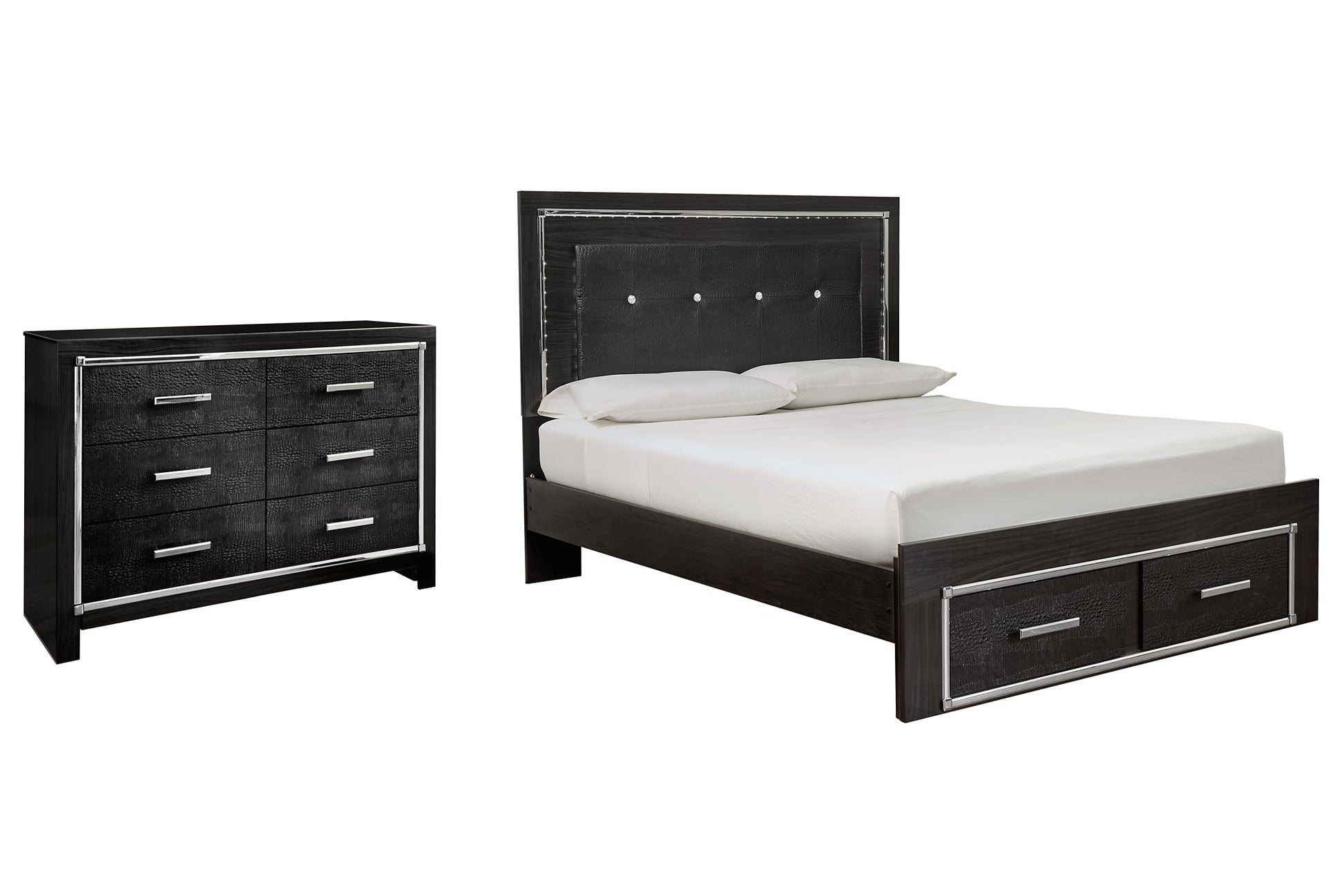Kaydell Queen Panel Bed with Storage with Dresser at Cloud 9 Mattress & Furniture furniture, home furnishing, home decor