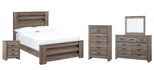 Zelen Full Panel Bed with Mirrored Dresser, Chest and Nightstand at Cloud 9 Mattress & Furniture furniture, home furnishing, home decor
