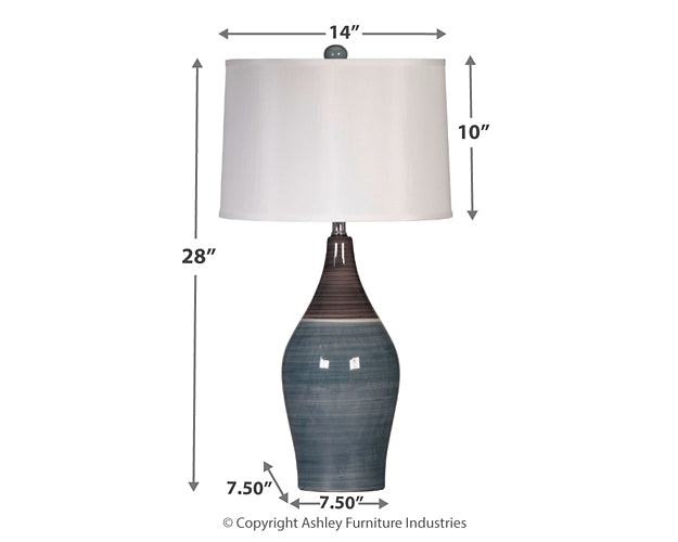 Niobe Ceramic Table Lamp (2/CN) at Cloud 9 Mattress & Furniture furniture, home furnishing, home decor