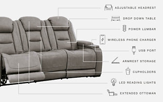 The Man-Den PWR REC Sofa with ADJ Headrest at Cloud 9 Mattress & Furniture furniture, home furnishing, home decor