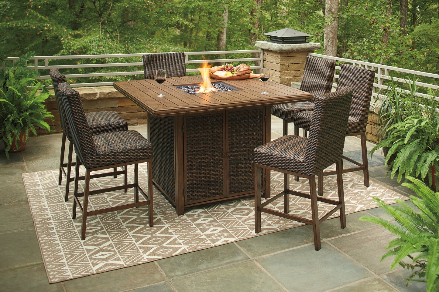 Paradise Trail Outdoor Bar Table and 6 Barstools at Cloud 9 Mattress & Furniture furniture, home furnishing, home decor