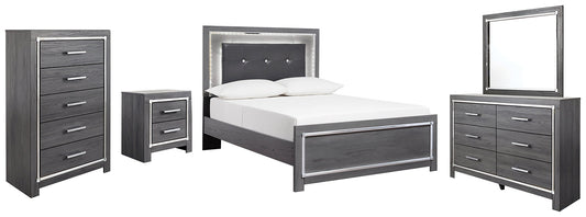 Lodanna Full Panel Bed with Mirrored Dresser, Chest and Nightstand at Cloud 9 Mattress & Furniture furniture, home furnishing, home decor