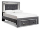 Lodanna King Panel Bed with 2 Storage Drawers with Mirrored Dresser, Chest and 2 Nightstands at Cloud 9 Mattress & Furniture furniture, home furnishing, home decor