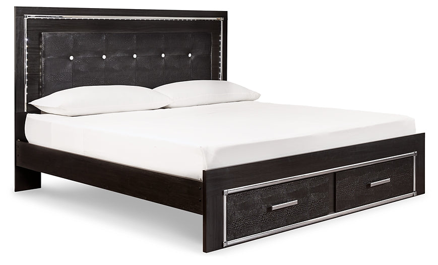 Kaydell King Panel Bed with Storage with Mirrored Dresser, Chest and Nightstand at Cloud 9 Mattress & Furniture furniture, home furnishing, home decor