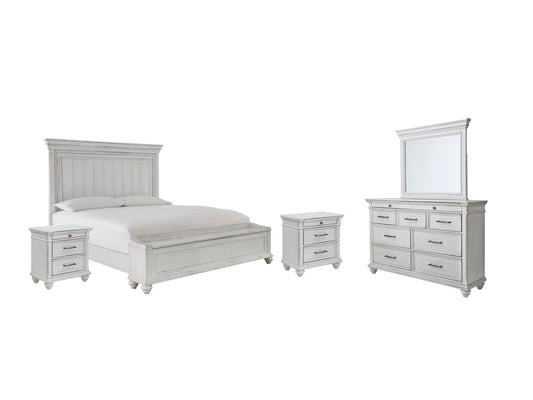 Kanwyn Queen Panel Bed with Storage with Mirrored Dresser and 2 Nightstands at Cloud 9 Mattress & Furniture furniture, home furnishing, home decor