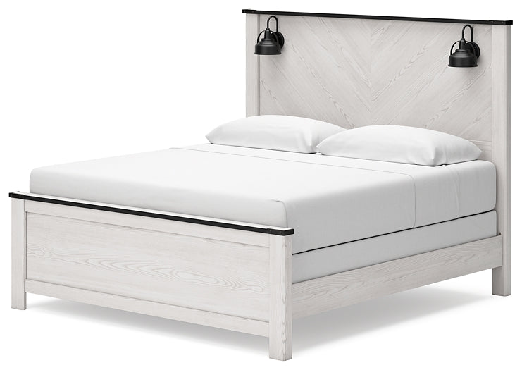 Schoenberg King Panel Bed with Mirrored Dresser and Chest at Cloud 9 Mattress & Furniture furniture, home furnishing, home decor