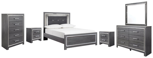 Lodanna Full Panel Bed with Mirrored Dresser, Chest and 2 Nightstands at Cloud 9 Mattress & Furniture furniture, home furnishing, home decor