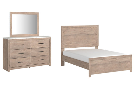 Senniberg Full Panel Bed with Mirrored Dresser at Cloud 9 Mattress & Furniture furniture, home furnishing, home decor