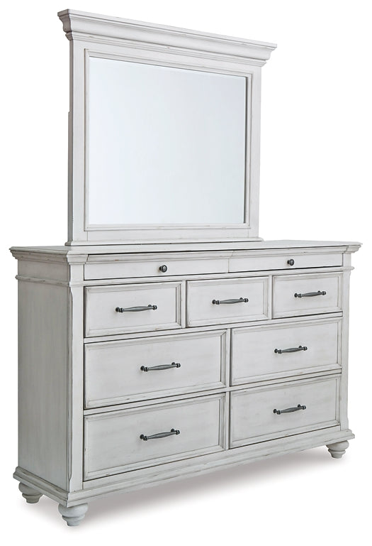 Kanwyn Queen Panel Bed with Mirrored Dresser at Cloud 9 Mattress & Furniture furniture, home furnishing, home decor